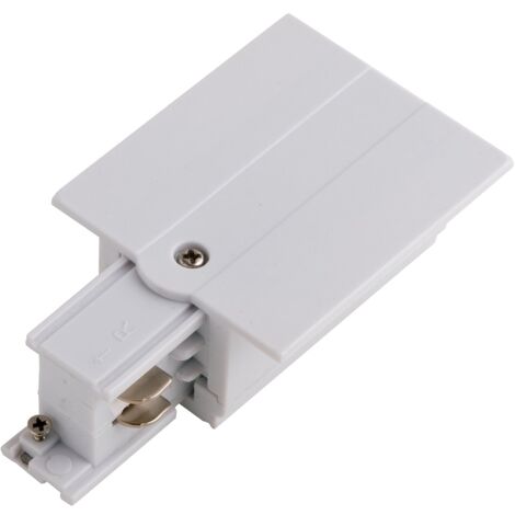 Innesto sinistro bianco per binario ad incasso 9,8x5,6x3,3 cm..