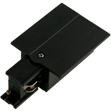 Innesto sinistro nero per binario ad incasso 9,8x5,6x3,3 cm..