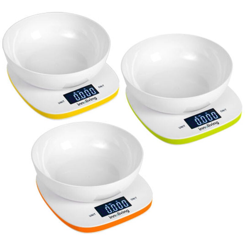 Innoliving INN-132G bilancia da cucina Verde, Bianco Superficie piana Quadrato Bilancia da cucina elettronica