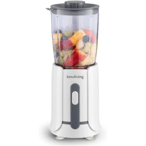 Innoliving Frullatore da Tavolo con Bicchiere Graduato INN-697, Potenza 300W, 4 Lame in Acciaio Inox, Capacità 500ml, Piedini Antiscivolo e Guarnizione Antigoccia