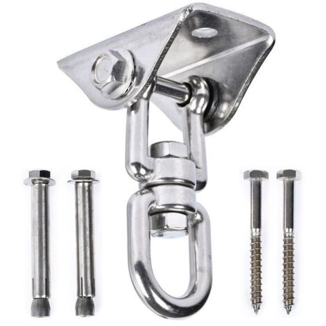 Innovador gancho de techo de acero inoxidable 304, capacidad de carga de 500 kg, giratorio 360°, suspensión para conjuntos de hormigón y madera, sillas colgantes, lámparas colgantes, hamacas, yoga, co