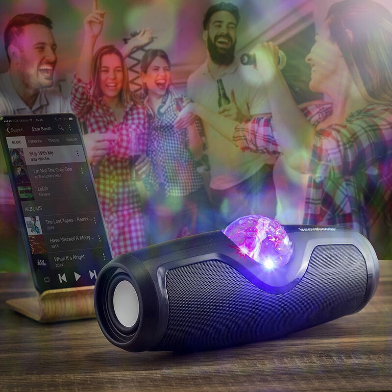 

Altavoz Inalámbrico Recargable con Luces Disco Waflash - Innovagoods