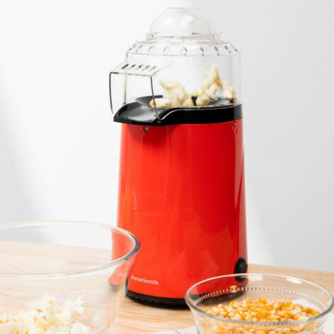 InnovaGoods® Popcorn Popper, Macchina per popcorn, alimentata ad aria, cottura rapida senza grassi (2-3 minuti), temperatura circa 200 ºC +/- 20 ºC. Macchina per popcorn con coperchio multiuso e conte
