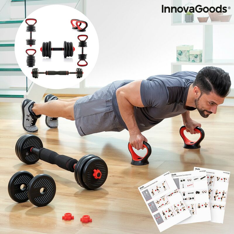 

Set de Pesas Ajustables 6 en 1 con Guía de Ejercicios Sixfit - Innovagoods