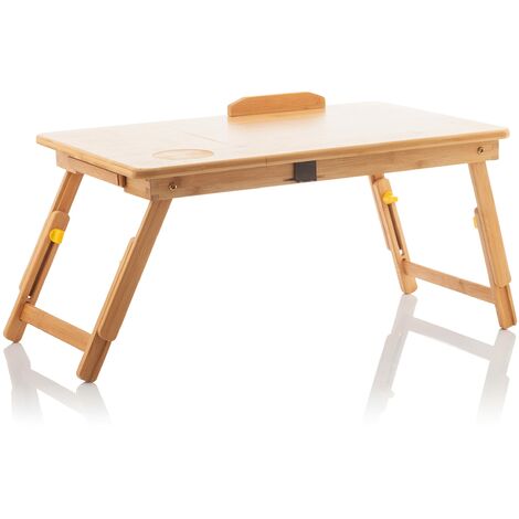 InnovaGoods Tavolino pieghevole ausiliario in bambù Lapwood, legno, 34 x 8 x 54 cm