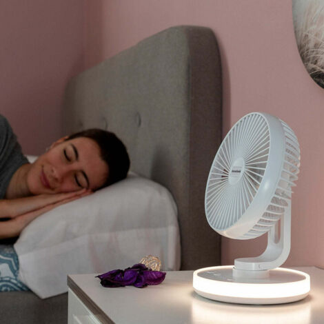 InnovaGoods Ventilateur de Bureau Rechargeable Blanc 6,6 pouces