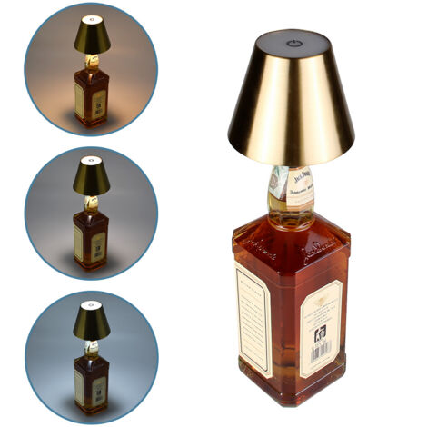 INNOVATIVA LAMPADA LED DA TAVOLO PORTATILE CON TAPPO PER BOTTIGLIA E CONTROLLO TOUCH - ILLUMINAZIONE VERSATILE CON TEMPERATURA COLORE REGOLABILE