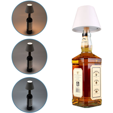 INNOVATIVA LAMPADA LED DA TAVOLO PORTATILE CON TAPPO PER BOTTIGLIA - ELEGANZA E FUNZIONALITA' IN UNICO DESIGN