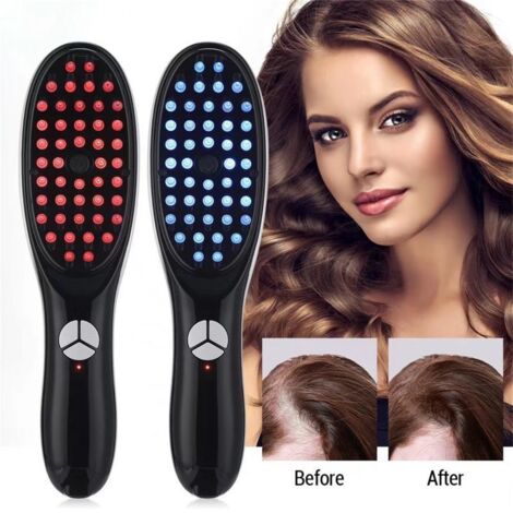 Innovativa spazzola per la cura dei capelli con luce rossa e blu e tecnologia nano-spray.