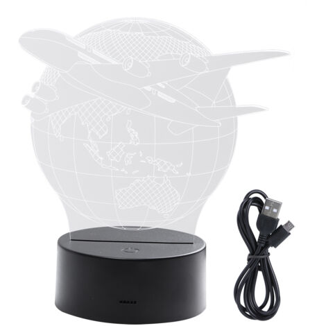 Innovative Earth Plane Shape Three Dimensional Touching Colorful Night Light for Home Bedroom