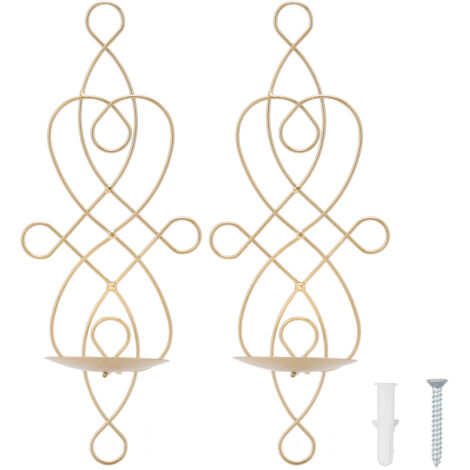 innovative, faltbare und formstabile Wandkerzenhalter aus Eisen für Schlaf- und Esszimmer, Gold