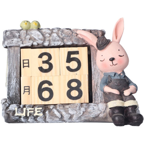 Innovative Rabbits Cabin Calendar Decorative TV Cabinet Decoration for Wedding Home Desktop