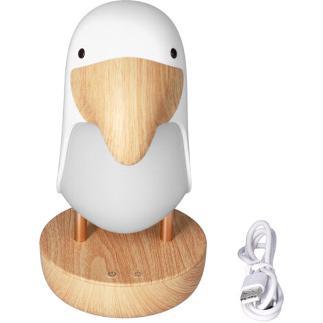 Innovatives Vogel-Nachtlicht, sanftes, atmendes USB-Licht, weiße ABS-Kinderzimmerdekoration