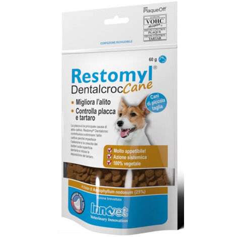 Innovet Dog e Cat Restomyl Dentalcroc - Innovet Dog e Cat Restomyl Dentalcroc - Confezione da 60 gr (Cane)