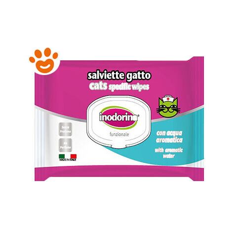 Inodorina Cat Salviette Funzionali con Delicata Acqua Aromatica  - 40 Salviette