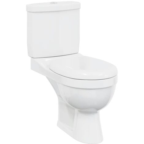 Inodoro blanco con cisterna