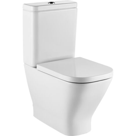 Inodoro Completo The Gap Square ECO Compact Rimless con asiento y tapa amortiguada ROCA