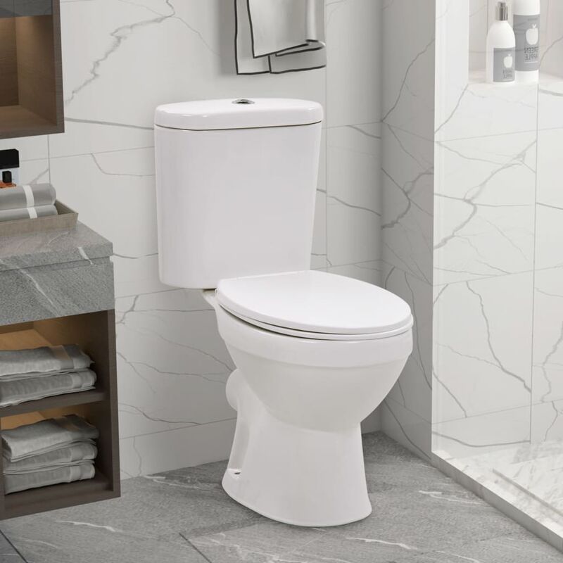 

Inodoro con cisterna y asiento de cierre suave ceramica blanco