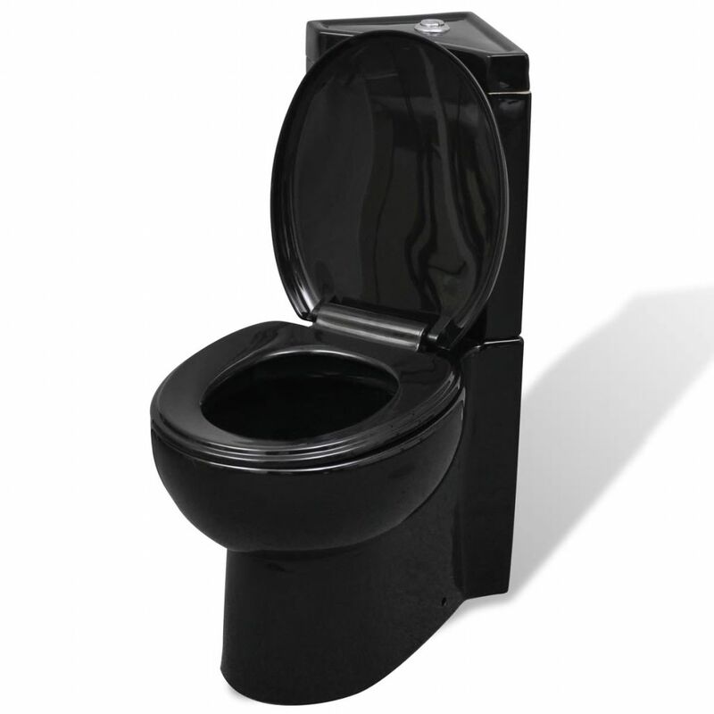 

Inodoro de ceramica angular de color negro