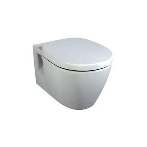 Inodoro de pared con descarga plana Ideal Standard Connect E8017, color: Blanco con Ideal Plus - E8017MA