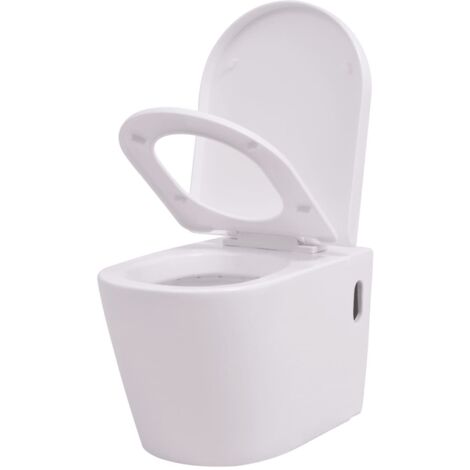 Inodoro de pared inodoro suspendido baño de cerámica blanca 020003571