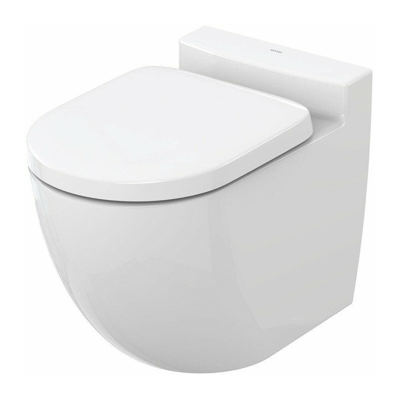 

Inodoro de suelo NC profundo, sin reborde blanco, salida horizontal TOTO