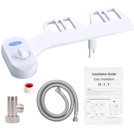Inodoro-ducha de lujo para un cuidado íntimo óptimo  Ducha íntima con agua tibia  Función para mujeres  Con manguera trenzada de 63 cm, limpiador de carrocería estándar de 3/8