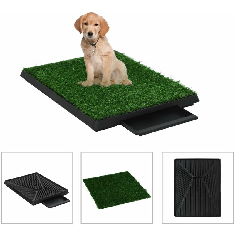 

Inodoro mascotas 2 uds. con bandeja cesped artificial 63x50x7cm