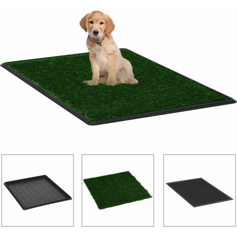 

Inodoro mascotas con bandeja césped artificial verde 64x51x3 cm