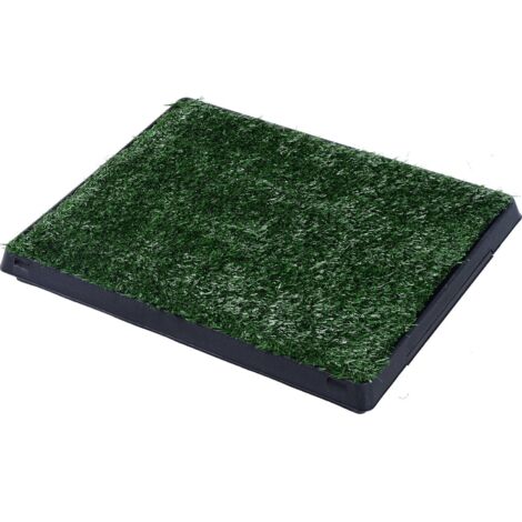 Inodoro para Perros con Césped Artificial y Bandeja Extraíble Orinal para Entrenamiento de Cachorros 51x63x6 cm Verde
