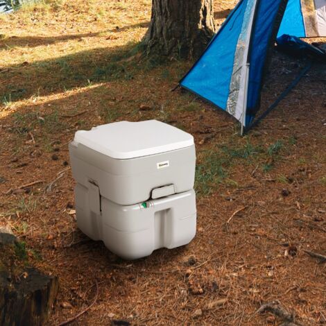 Inodoro Portátil 20L con Indicador de Nivel Carga 150 kg para Camping Viaje Ancianos Caravana Barco 33x40x43 cm Gris