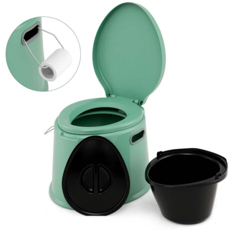 Inodoro portátil compacto para camping 41 x 49,5 x 34 cm fácil de limpiar verde 200014387