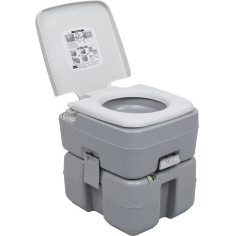 Inodoro portátil para camping gris 20 + 10 L