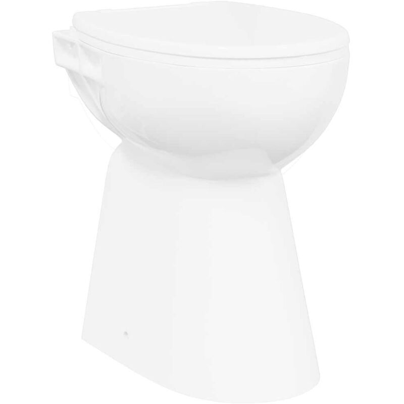 

vidaXL Inodoro sin bordes cierre suave 7 cm alto cerámica blanca - Blanco