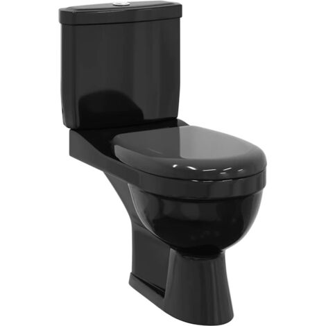 Inodoro WC con cisterna negro vidaXL