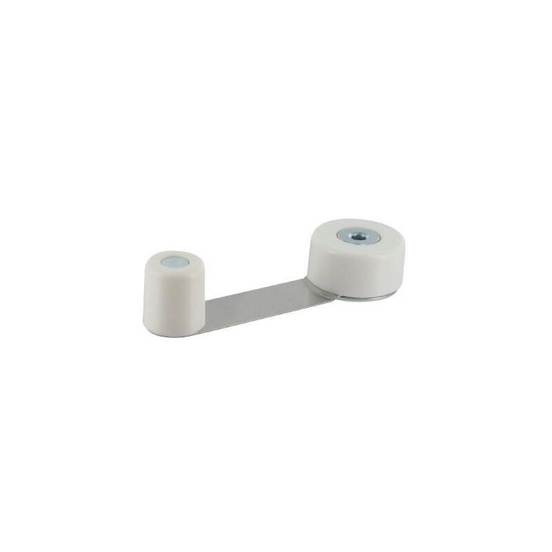 INOFIX - But&eacute;e de porte / arr&ecirc;t tournant m&eacute;tallique blanc en blister