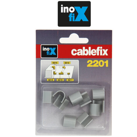 INOFIX CABLEFIX ACCESSOIRES DROITS POUR GAINE ADHÉSIVE 8X7MM GRIS MÉTALLISÉ - LOT DE 10 CAB321175