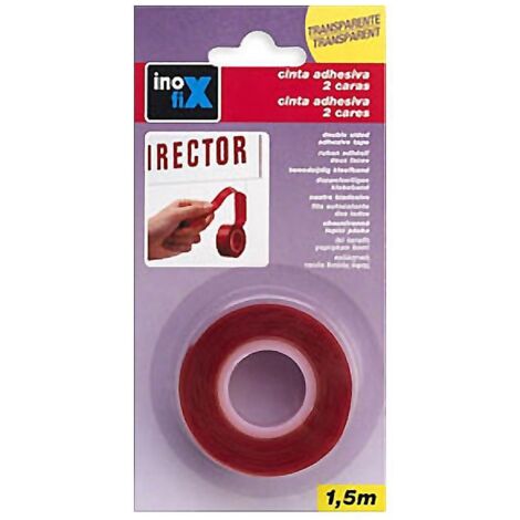 INOFIX cinta adhesiva 2 caras transparente 19x1,5m blister 1