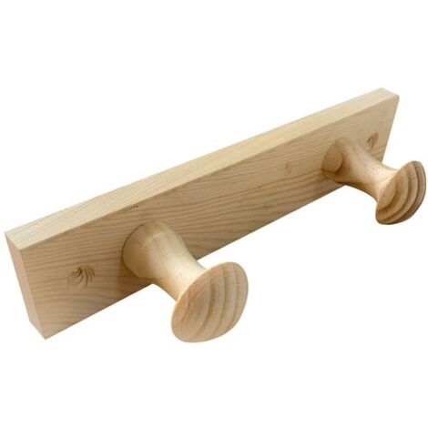 INOFIX - Porte-manteau bois de pin 2 têtes