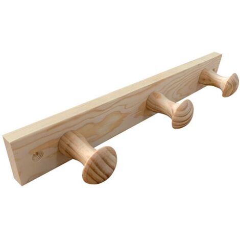 INOFIX - Porte-manteau bois de pin 3 têtes
