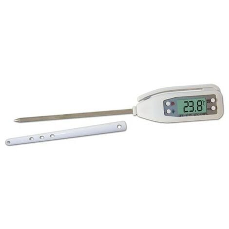 FISHTEC Thermomètre Mini/Maxi Spécial grands chiffres - Etanche IPX4 -  Intérieur et Extérieur avec Accroche Murale - Mémoire des températures  minimales et maximales - 16 CM x 8 CM - Beige : : Jardin