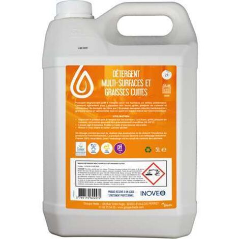 Inoveo Détergent Multi-Surface et Graisse Cuite 5 Litres - Christeyns