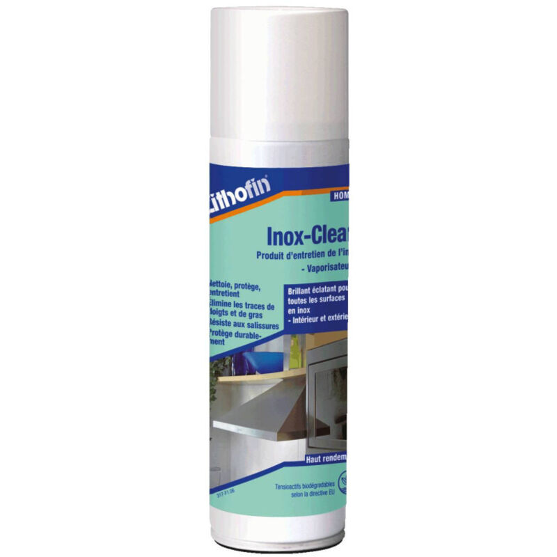 Inox-Clean - Nettoyage et entretien des surfaces en inox - Lithofin - 0,2 L - Aérosol
