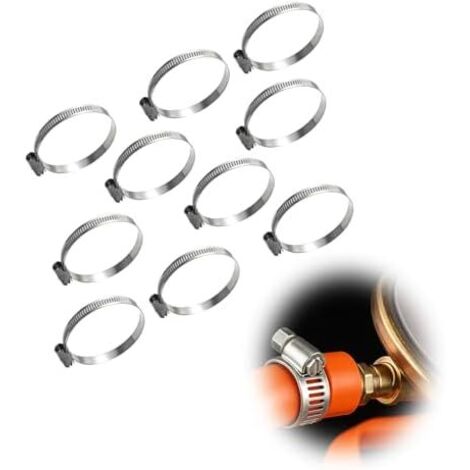 Inox Collier de Serrage Tuyau, 10 Pièces 25-40mm Inox, Convient pour les Piscines, Machines à Laver, Jardins, la Plomberie Tuyau -
