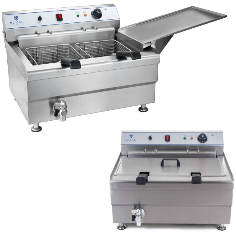 Royal Catering - Inox Friteuse Grande Capacite Double Panier Machine Churros Chichis 9Kw 30L 380V