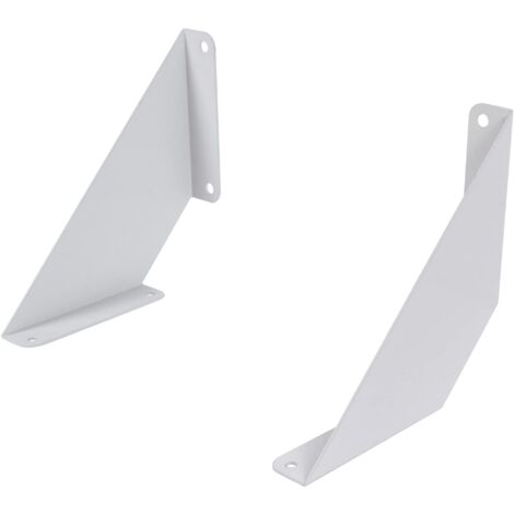 INOXLM Reggimensola da muro  staffa per mensola  reggimensola in ferro  mensola angolare  Staffa per mensola  2 pezzi (Large - 20 cm, White)