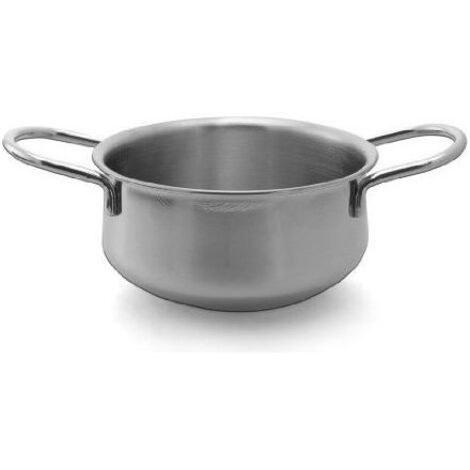 Inoxriv RICAS18 River Casseruola Inox 2 Manici 18cm 2L Triplo Fondo Termodiffusore Induzione