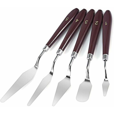 4 Pièces Set Spatule Acier Couteau à Enduire 5, 7.6, 10.2, 12.7cm Spatule  pour papier