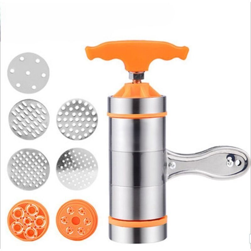 Inoxydable Presse Pâtes 7 Moule, Portable Machine à Pâtes Fraîches, Machine à Pâtes Avec 7 Moule, Pour Fettuccine Fraîches, Lasagnes, Rouleaux Pâte,