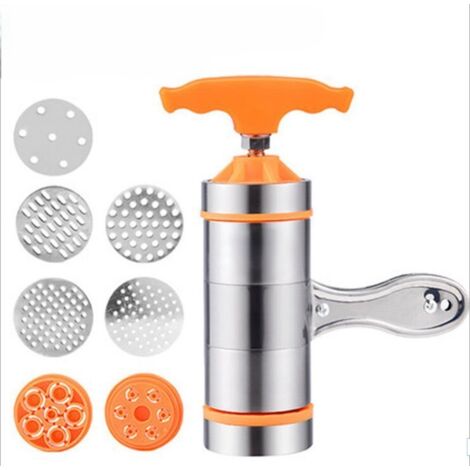 Inoxydable Presse Pâtes 7 Moule, Portable Machine à Pâtes Fraîches, Machine à Pâtes Avec 7 Moule, Pour Fettuccine Fraîches, Lasagnes, Rouleaux Pâte, Machine Découper Les Nouilles Avec 7 Moules.
